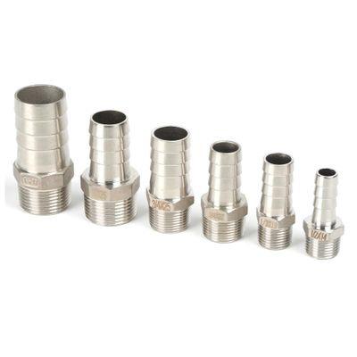 1pc 304 Stainless Steel 3/4" BSP Male-Thread Pipe Fitting x 12mm Hose Tail Coupling Connector