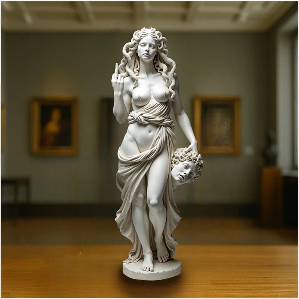 Macamolly Home Decor Lilith with Attitude Middle Finger Sculpture, Original Talk to the Hand Symbol, 20 cm, Provocative Decor and Gift for Friend or Girlfriend
