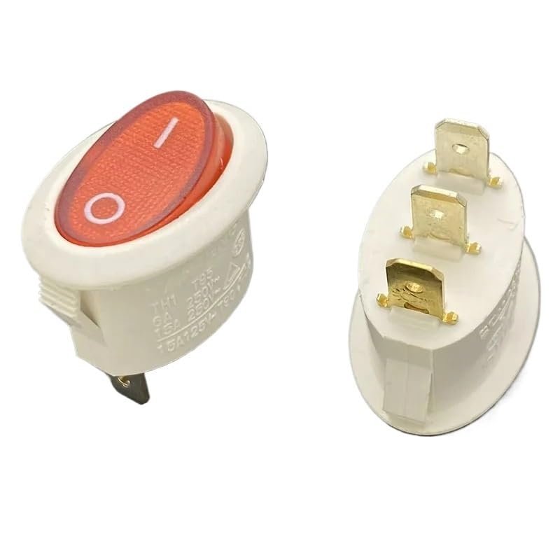 5-Piece TH1 T85 Illuminated Boat-Type Rocker Switch, 3-Pin, 15A, Oval