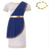 Aislor Men's Greek God Costume, Roman Toga with Scarf and Belt, Zeus, Blue, M view 3