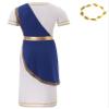 Aislor Men's Greek God Costume, Roman Toga with Scarf and Belt, Zeus, Blue, M view 4