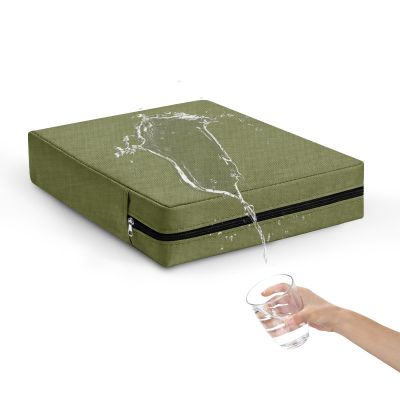 Sfcover Outdoor Sofa Seat Cushion Cover, Waterproof, Green-Gray, 60 x 60 x 10 cm