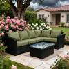 Sfcover Outdoor Sofa Seat Cushion Cover, Waterproof, Green-Gray, 60 x 60 x 10 cm view 2