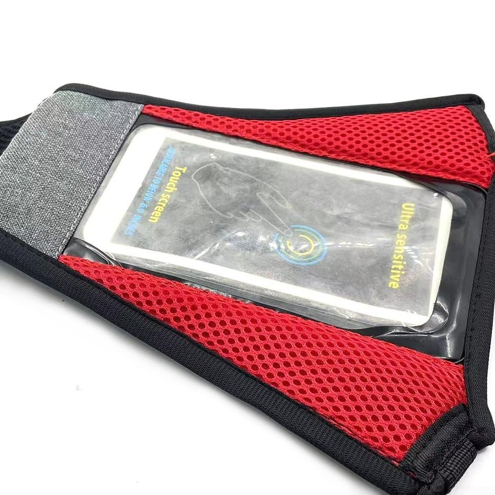 Jotekonoby Sweat-Absorbing Strap with Phone Holder for Indoor Cycling, 56 x 19 cm, Black