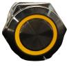 1-Piece 19 mm Metal Push-Button Switch, Waterproof, Latching, Ring LED, Yellow, 12V view 1