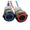 1-Piece 19 mm Metal Push-Button Switch, Waterproof, Latching, Ring LED, Yellow, 12V view 2