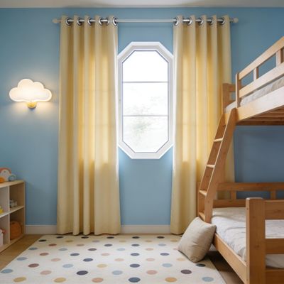 CHBIN Blackout Curtain 230 x 240 cm, Room-Darkening, Thermal Insulating, 1 Panel, Cream