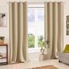 CHBIN Blackout Curtain 230 x 240 cm, Room-Darkening, Thermal Insulating, 1 Panel, Cream view 2