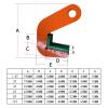 Heavy-Duty Horizontal Plate Lifting Clamps, 1.512-Ton Capacity, Orange (6T) view 2