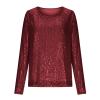 Women's Silver Sequin Long-Sleeve Top view 4