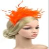 Women's Carnival Costume: Orange Glitter Tulle Skirt with Fruit Earrings and Feather Hair Accessory view 2