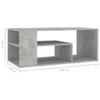 Mokuyary Coffee Table, Concrete Gray, 100 x 50 x 40 cm, Engineered Wood view 3