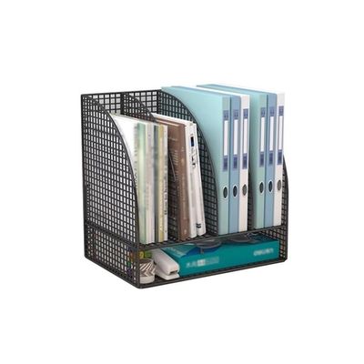 Black Metal Desktop File Organizer Rack