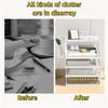 Metal Mesh File Organizer, A4 Paper Holder with 4 Compartments, White view 3