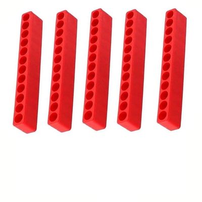 LVYXON Bit Holders, 12 Holes, 1/4-Inch Hex Shank, Red Plastic Organizer, 5-Pack