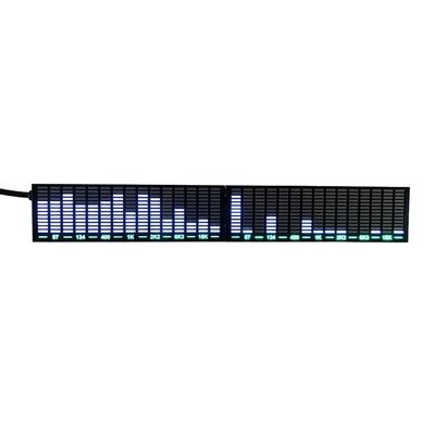 FACAIIO LED Music Spectrum Display Module, Ambient Lighting and Audio Retrofit, Dual Microphone and 3.5 mm Input, 7-Level Brightness, 9-Level Reflection, USB-C Powered, 215 x 33 mm