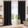 CHBIN Blackout Curtain with Grommets, 200 x 265 cm, Thermal and Sound-Reducing, Set of 1, Black view 2