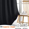 CHBIN Blackout Curtain with Grommets, 200 x 265 cm, Thermal and Sound-Reducing, Set of 1, Black view 3