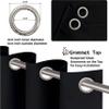 CHBIN Blackout Curtain with Grommets, 200 x 265 cm, Thermal and Sound-Reducing, Set of 1, Black view 4