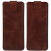 Suncase Genuine Leather Slim Pouch for T Phone 3 Pro 5G, Rustic Mocha Brown view 3