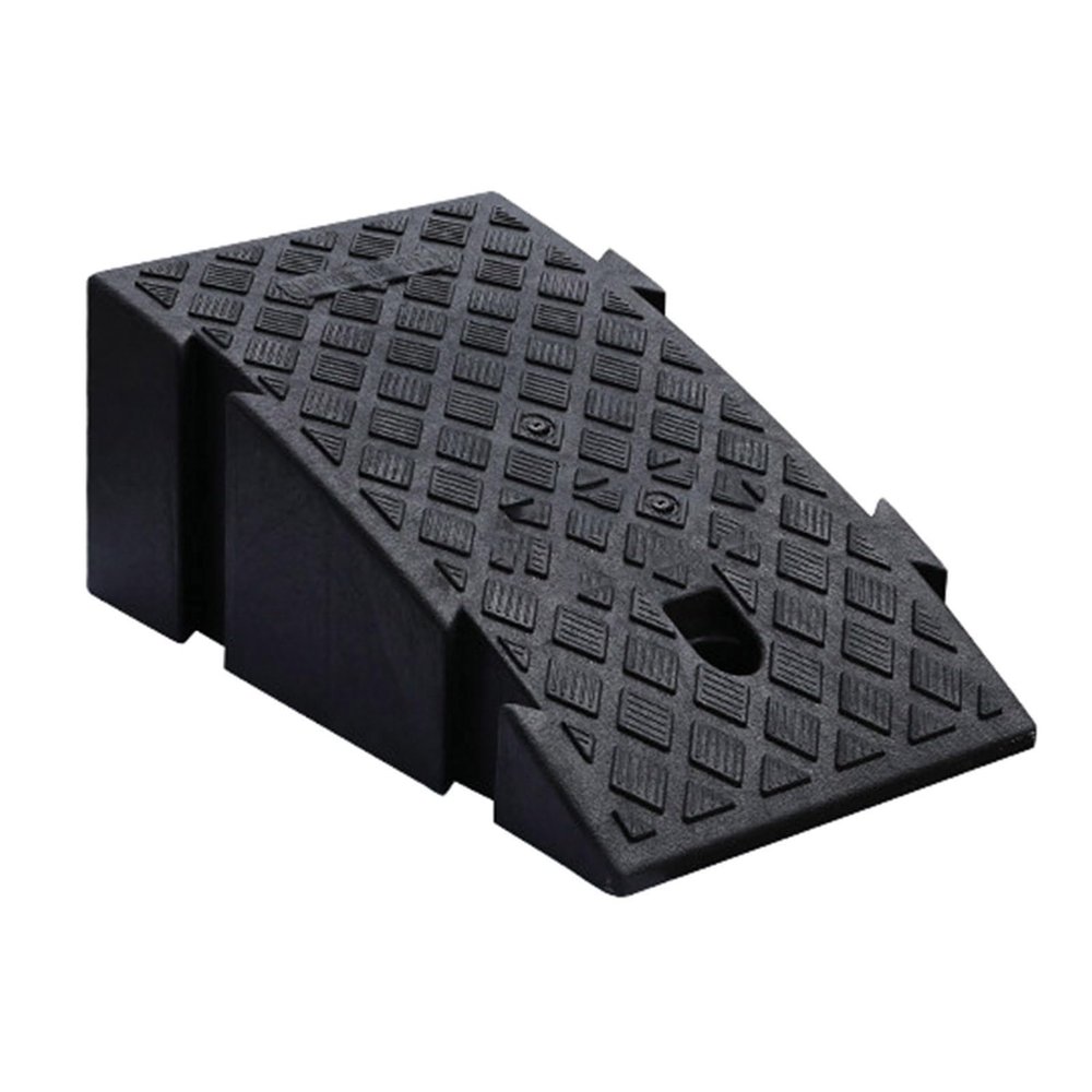 Roadside Plastic Ramp, Triangular Buffer Pad, Snap-Fit Design, Black, 9.84 × 15.75 × 6.3 in