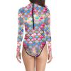Women's Mermaid Costume Bodysuit with Shimmering Fish-Scale Print view 1
