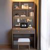 Modern Wooden Computer Desk with Hutch, Drawers, Shelves and Pegboard, 90 x 52 x 180 cm view 2