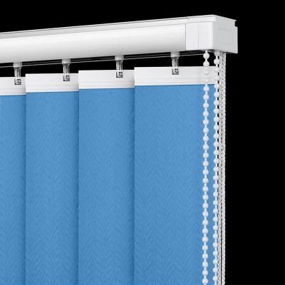 Custom-Size Vertical Blinds Complete Set, Light-Filtering, Blue (W230 × 100 cm)