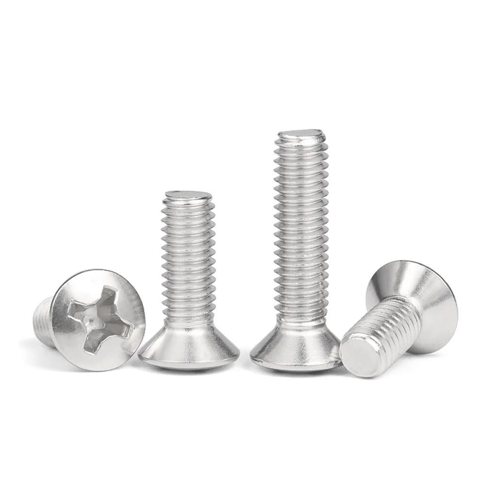 2/50 Pcs M2–M10 GB820 DIN966 304 Stainless Steel Phillips Oval Raised Countersunk Screws (18 mm, 10 Pcs M5)