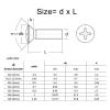2/50 Pcs M2–M10 GB820 DIN966 304 Stainless Steel Phillips Oval Raised Countersunk Screws (18 mm, 10 Pcs M5) view 2
