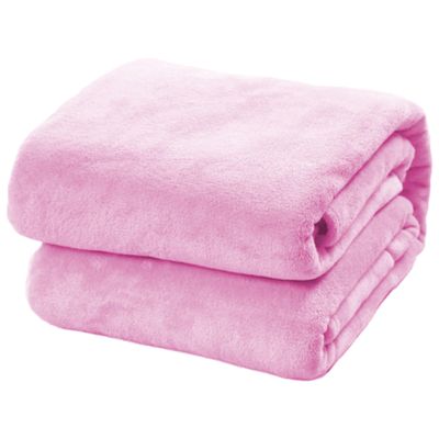 ZZGZZG Sofa Blanket 170 x 220 cm, Breathable, Skin-Friendly, Soft, Pink
