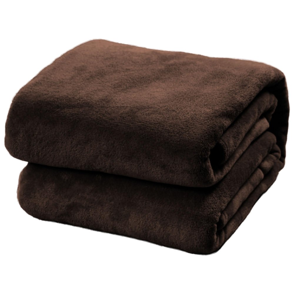 ZZGZZG Soft Throw Blanket for Sofa, 200 x 255 cm, Breathable, Skin-Friendly, Brown