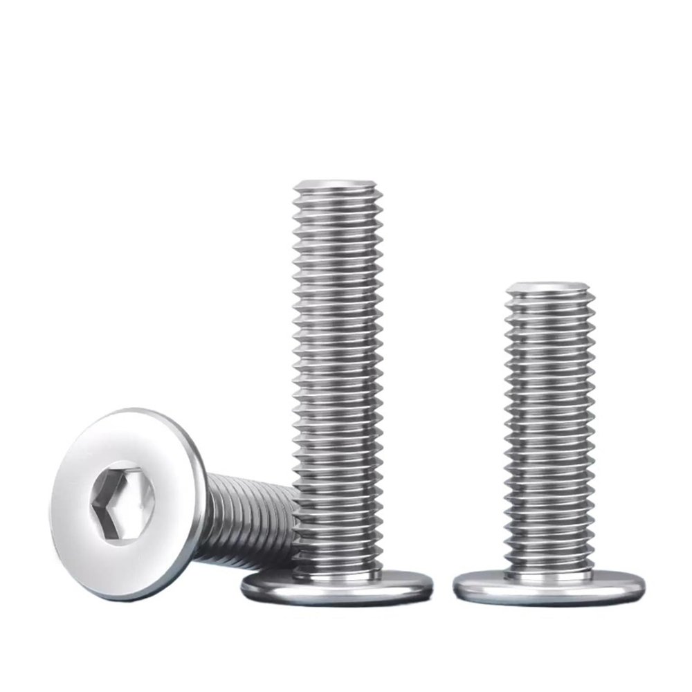 YANGC M2/M2.5/M3/M4 304 Stainless Steel Ultra-Thin Hex Socket Flat Head Screws, 18 mm, M2.5 (5 mm Head Diameter), 50 pcs