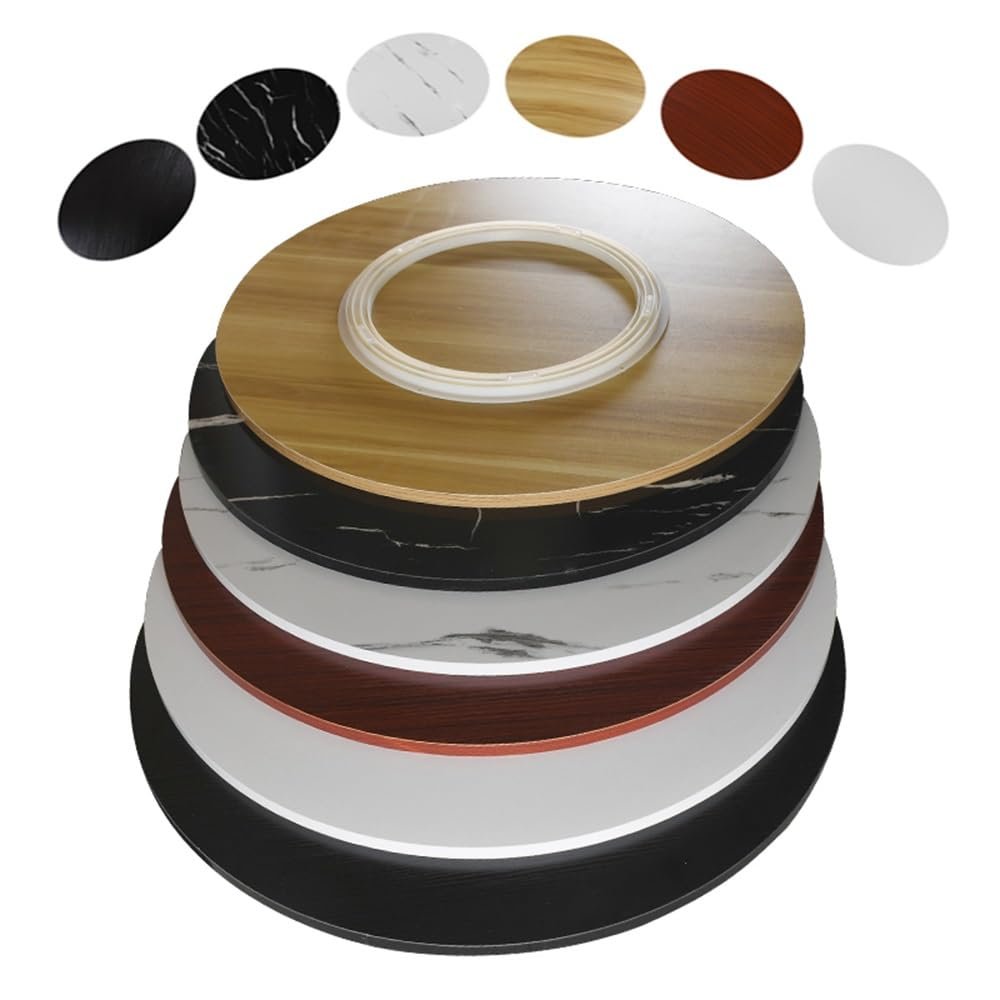 Rotating Wooden Serving Tray, 30, 32, 36, 40, or 48 in, Round, Large, for Dining Tables and Kitchen Countertops, Black Marble, 110 cm (45 in)
