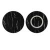 Rotating Wooden Serving Tray, 30, 32, 36, 40, or 48 in, Round, Large, for Dining Tables and Kitchen Countertops, Black Marble, 110 cm (45 in) view 2