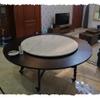 Rotating Wooden Serving Tray, 30, 32, 36, 40, or 48 in, Round, Large, for Dining Tables and Kitchen Countertops, Black Marble, 110 cm (45 in) view 3