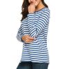 Women's Red and White Striped Long-Sleeve Shirt view 2