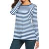 Women's Red and White Striped Long-Sleeve Shirt view 3