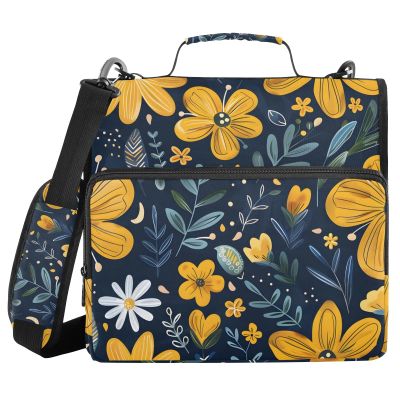 3-Ring Binder with Zipper, Shoulder Strap, and Multiple Pockets
