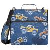 3-Ring Binder with Zipper and Shoulder Strap, Monster Truck Stripe Pattern view 1