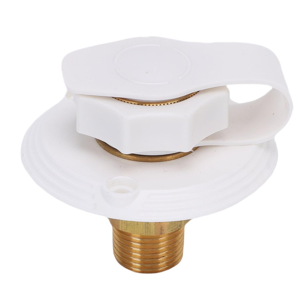 Badafaci RV Water Inlet with Check Valve, ABS and Brass Flange, 1/2-Inch Male Thread, White