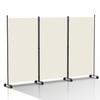 Folding Room Divider 263 x 181 cm, Freestanding Privacy Screen on Casters, 3-Panel, White view 1