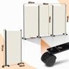 Folding Room Divider 263 x 181 cm, Freestanding Privacy Screen on Casters, 3-Panel, White view 2