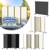 Folding Room Divider 263 x 181 cm, Freestanding Privacy Screen on Casters, 3-Panel, White view 4