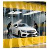 Zfmnoyev Industrial Car Wash Curtains with Metal Eyelets and Hooks, Transparent Weather-Resistant Vinyl Room Divider, Yellow, 2.5 x 1.8 m view 1