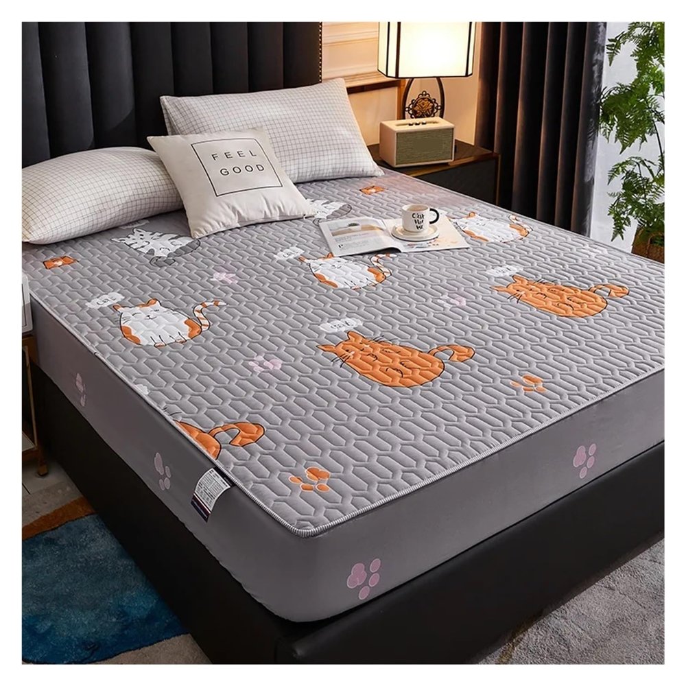 Waterproof Thick Mattress Protector, Fitted Cover, 200 x 200 x 30 cm, Color 08