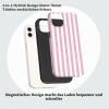 Paovkoi Magnetic Case for iPhone 12/iPhone 12 Pro, Aesthetic Striped Pattern Silicone Case, MagSafe Compatible, Shock Protection, Pink view 2
