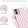 Paovkoi Magnetic Case for iPhone 12/iPhone 12 Pro, Aesthetic Striped Pattern Silicone Case, MagSafe Compatible, Shock Protection, Pink view 3