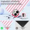 Paovkoi Magnetic Case for iPhone 12/iPhone 12 Pro, Aesthetic Striped Pattern Silicone Case, MagSafe Compatible, Shock Protection, Pink view 4