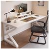 Modern Desk for Home Office and Gaming, Carbon Steel Legs, 47 x 24 in, Black/White view 1